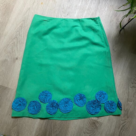 Boden Dresses & Skirts - Blue and Green Rosette A-Line Skirt by Boden, 12R